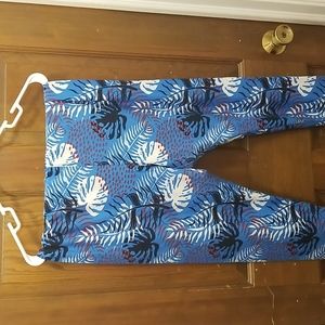 Lularoe TC2 leggings med blue with ferns